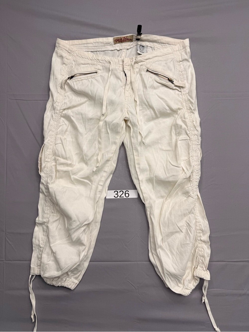 Paris Blues Men's White Drawstring Cargo Joggers
